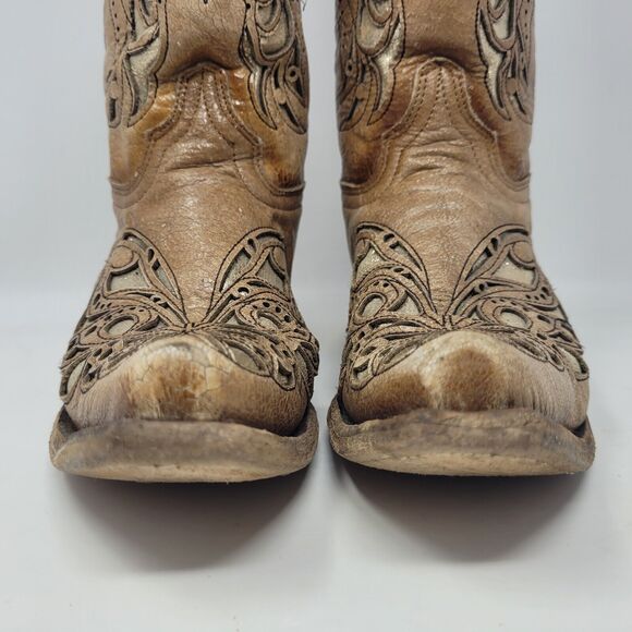 Corral Tan and Silver Heeled Boots - Picture 7 of 11